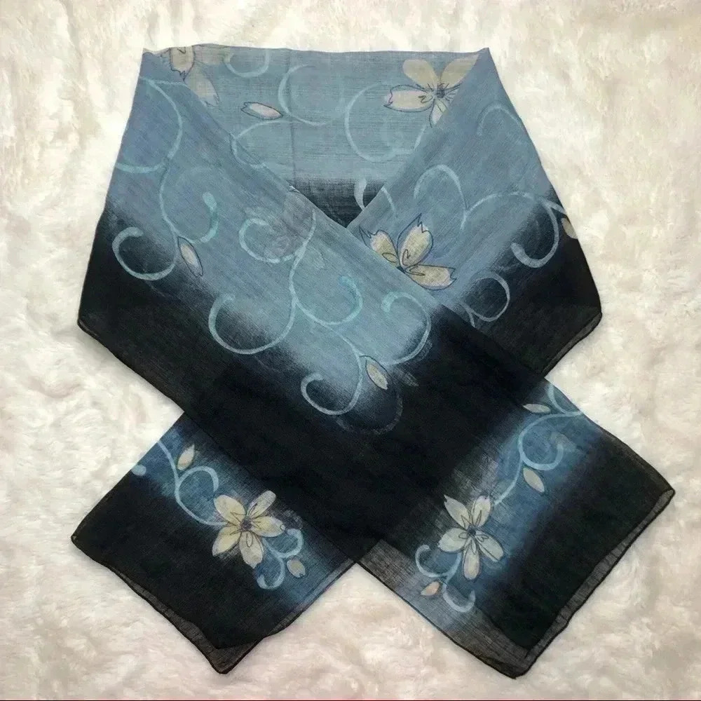Sheer Scarf  Black, Grey, & Yellow